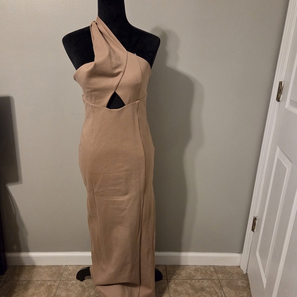 Lovers + Friends Revole Women's Tan Elegant Formal Party Dress Sz M - Picture 5 of 9
